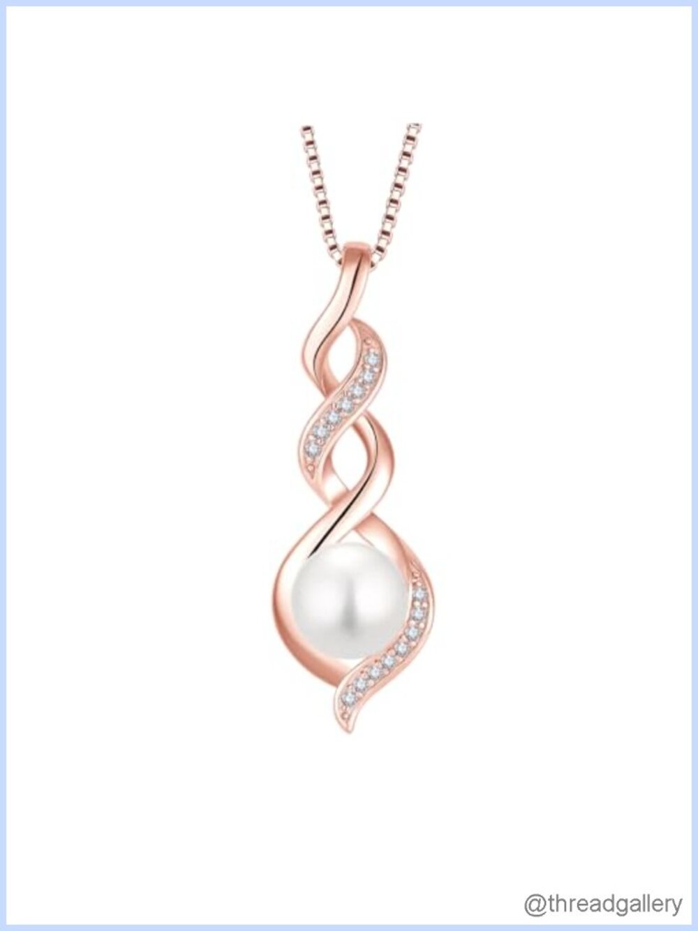 Freshwater Pearl Necklace 925 Sterling Silver Infinity Pendant Jewelry